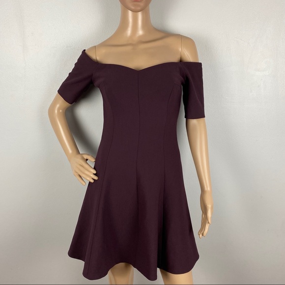 NEW CINQ A SEPT OFF-THE-SHOULDER SKATER MINI DRESS - Picture 2 of 8